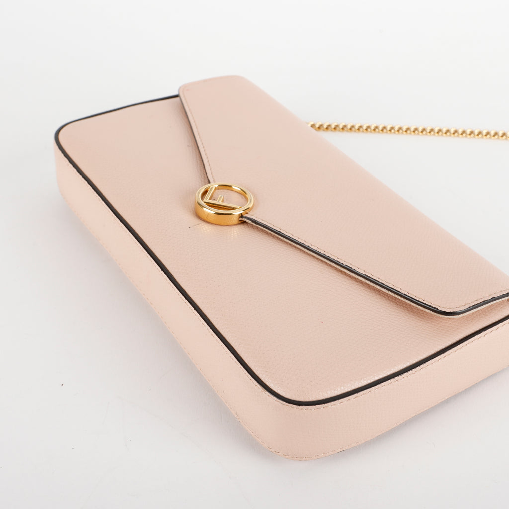 F Continental Wallet on Chain, Light Pink