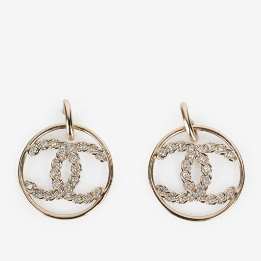 High Society CC Dangle Hoop Earrings