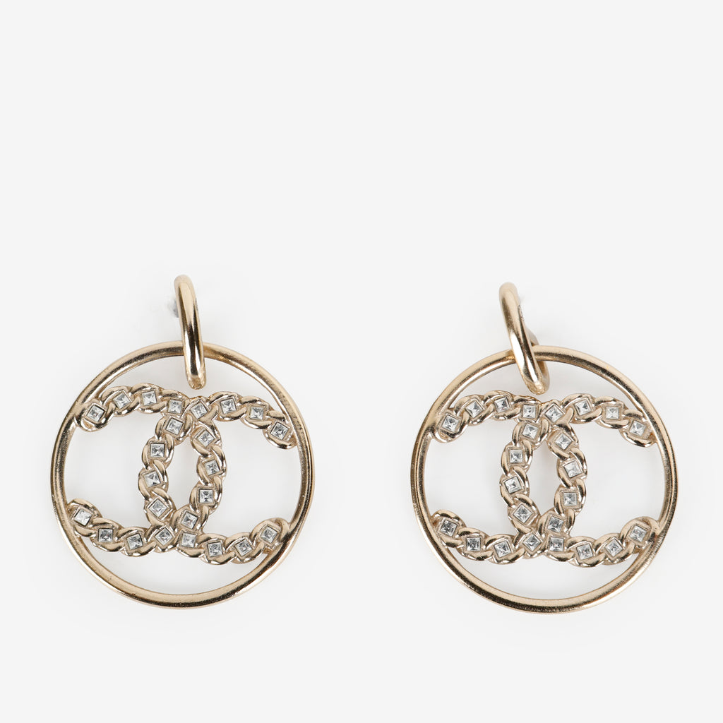 High Society CC Dangle Hoop Earrings