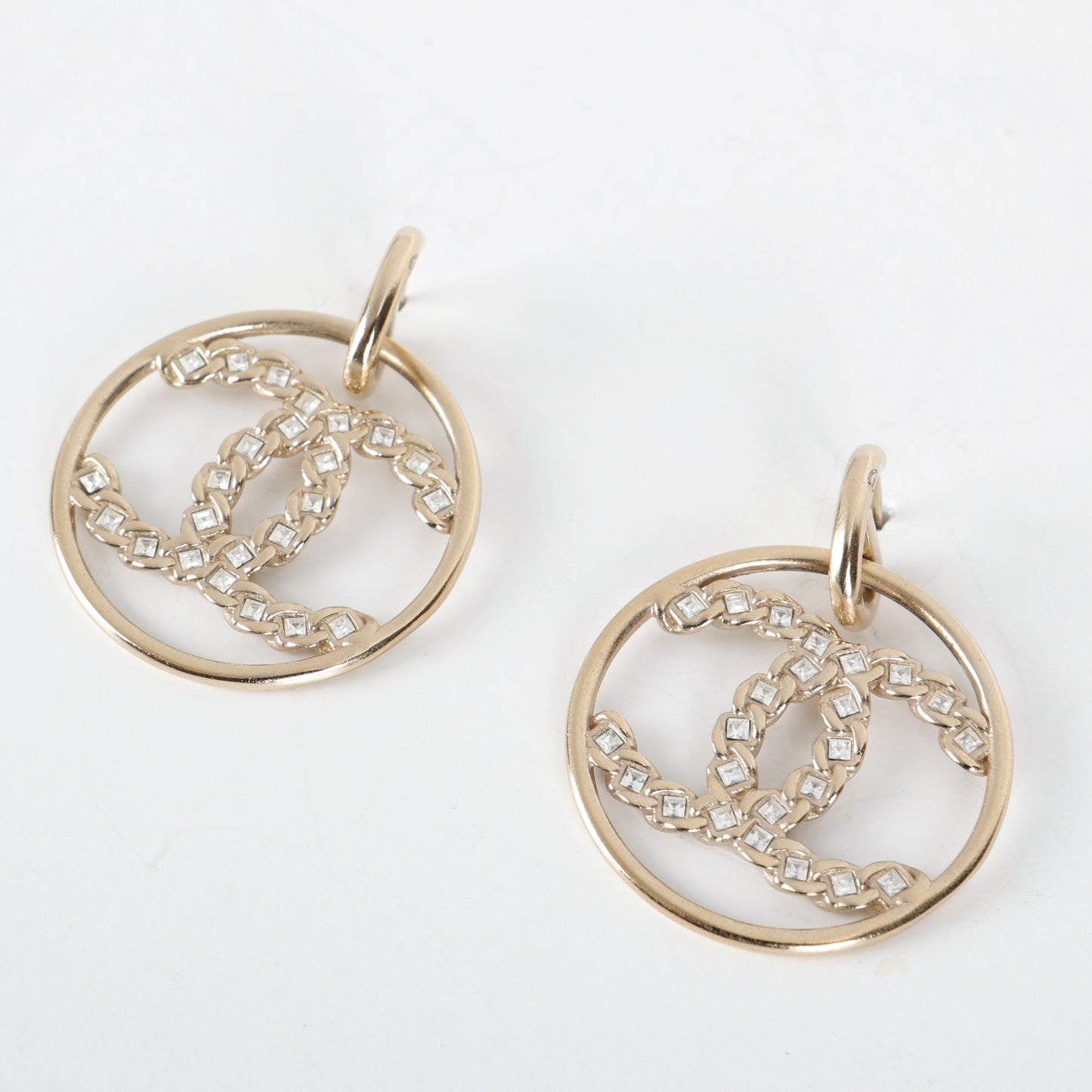 High Society CC Dangle Hoop Earrings