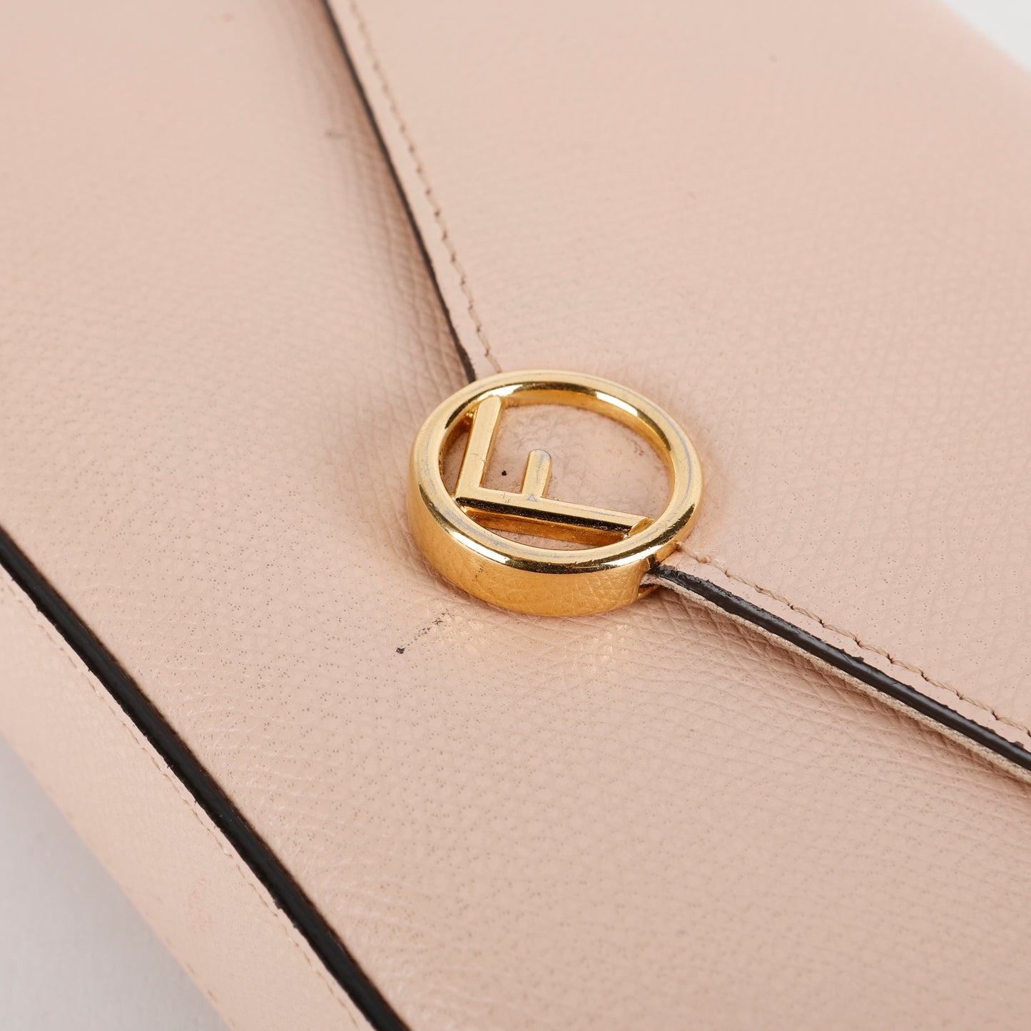 F Continental Wallet on Chain, Light Pink