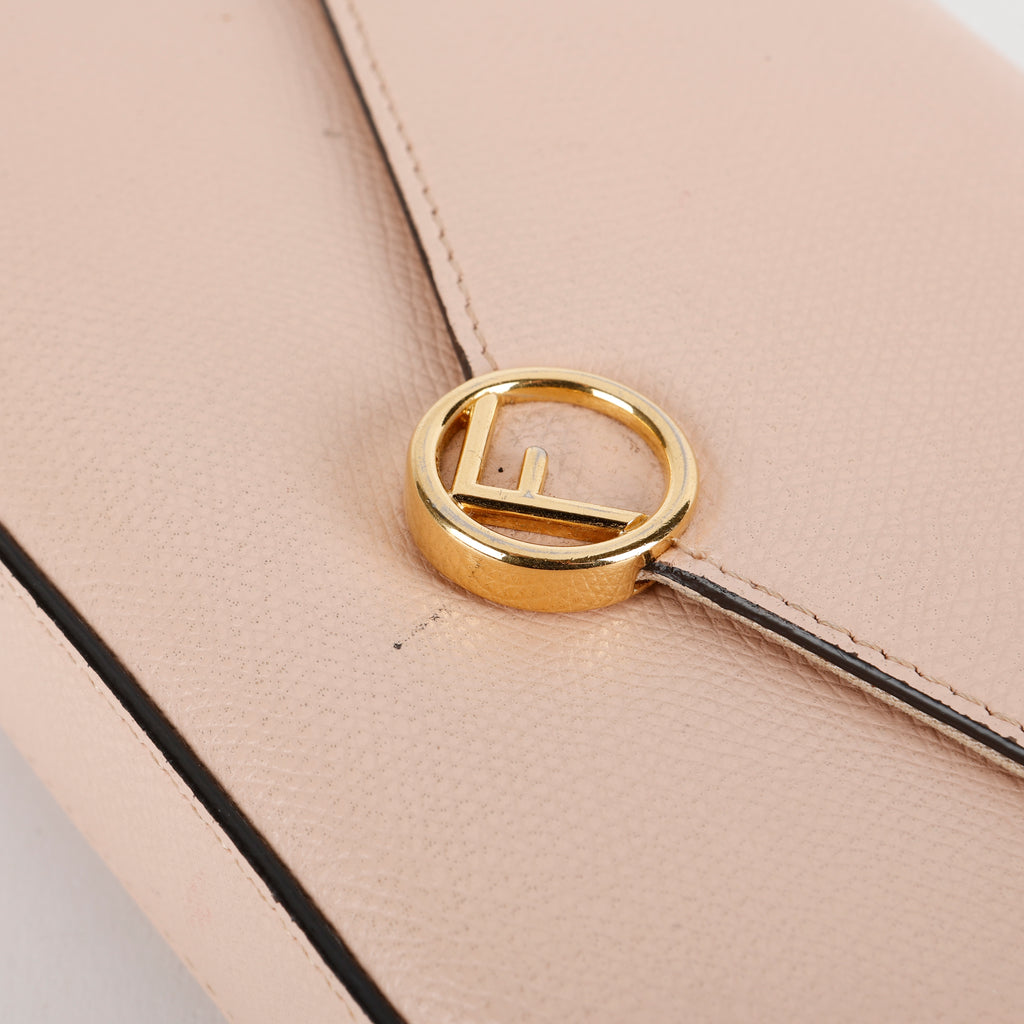 F Continental Wallet on Chain, Light Pink
