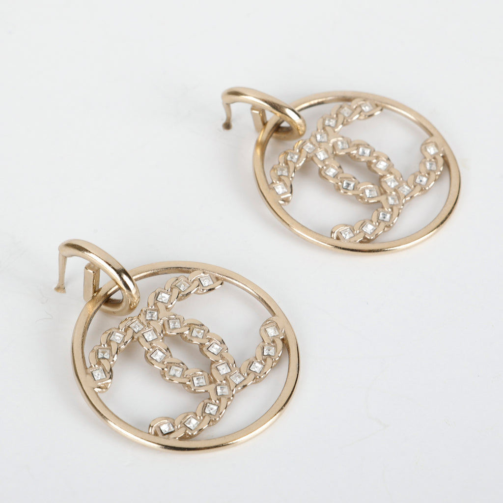 High Society CC Dangle Hoop Earrings