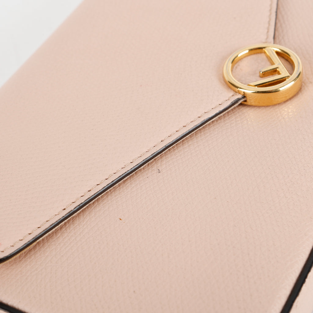 F Continental Wallet on Chain, Light Pink