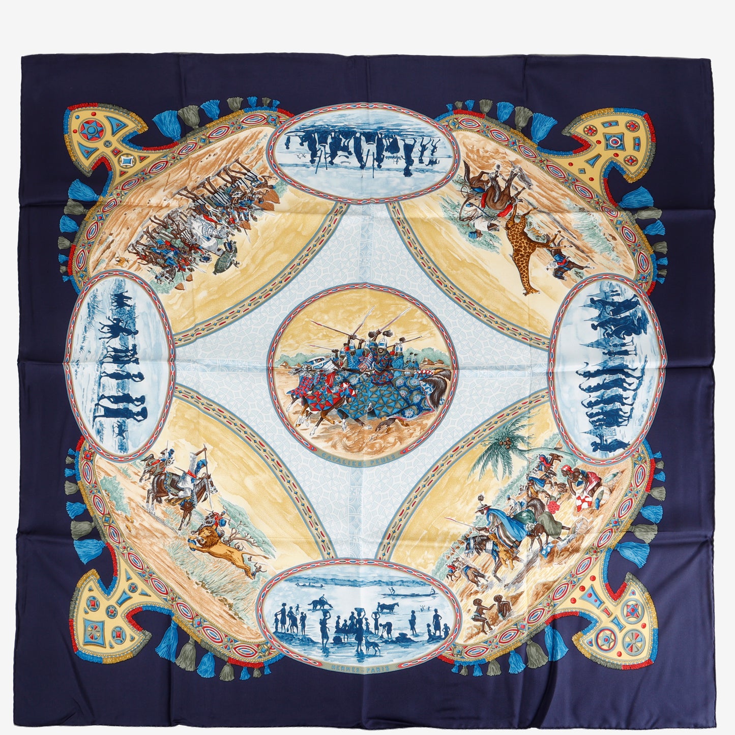 "Cavaliers Peuls" 90cm Silk Scarf
