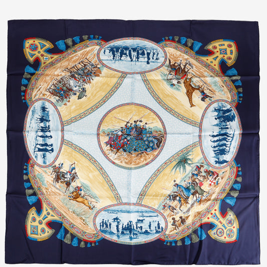 "Cavaliers Peuls" 90cm Silk Scarf