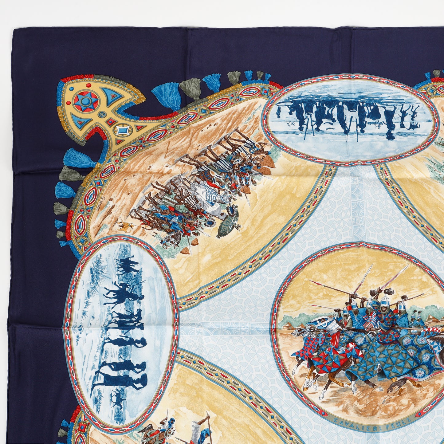 "Cavaliers Peuls" 90cm Silk Scarf