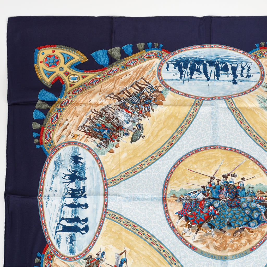 "Cavaliers Peuls" 90cm Silk Scarf