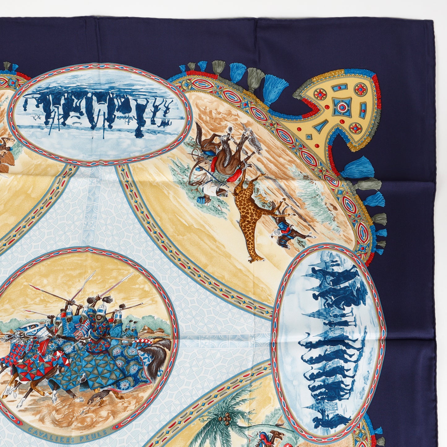 "Cavaliers Peuls" 90cm Silk Scarf