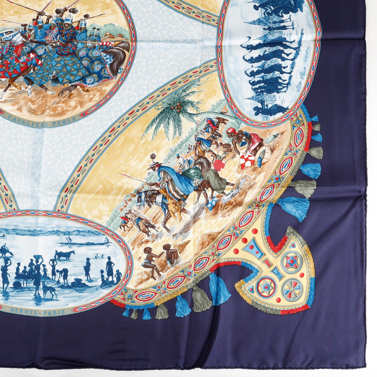 "Cavaliers Peuls" 90cm Silk Scarf