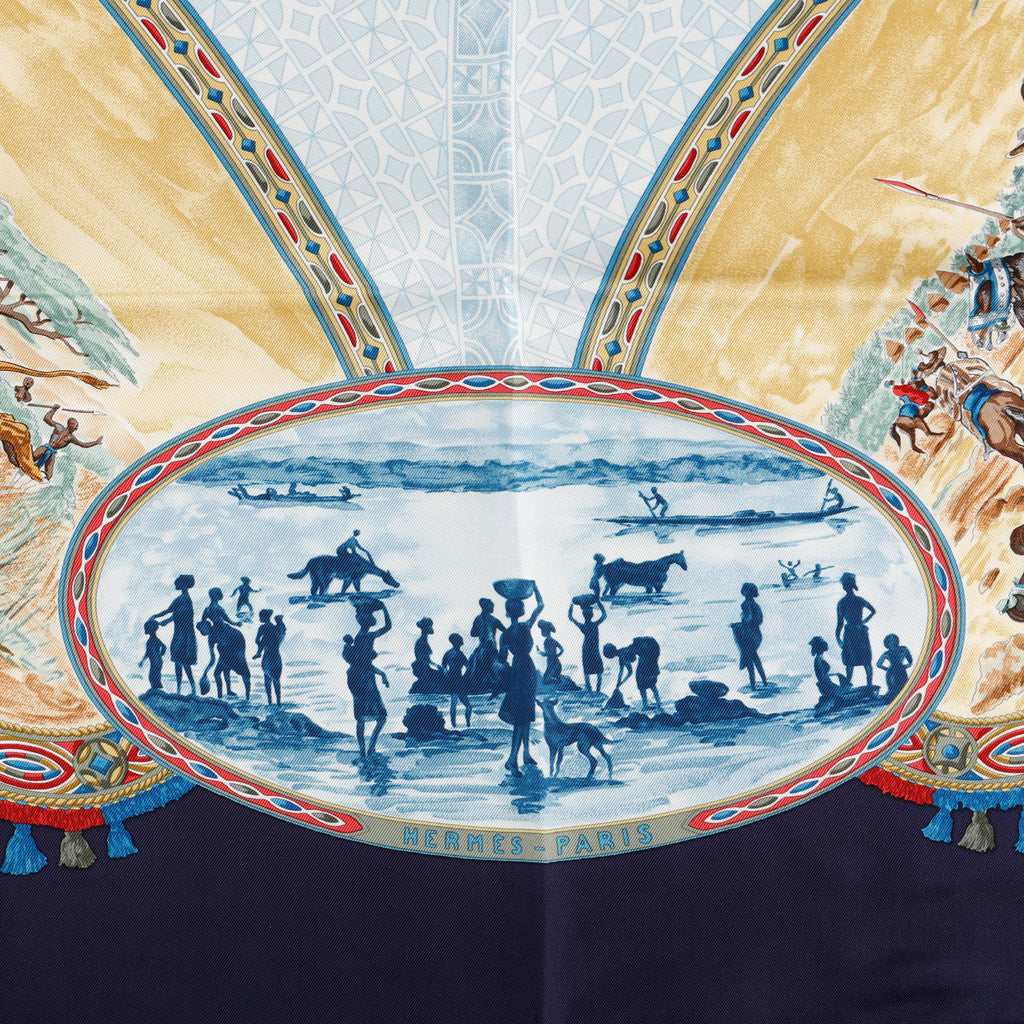 "Cavaliers Peuls" 90cm Silk Scarf