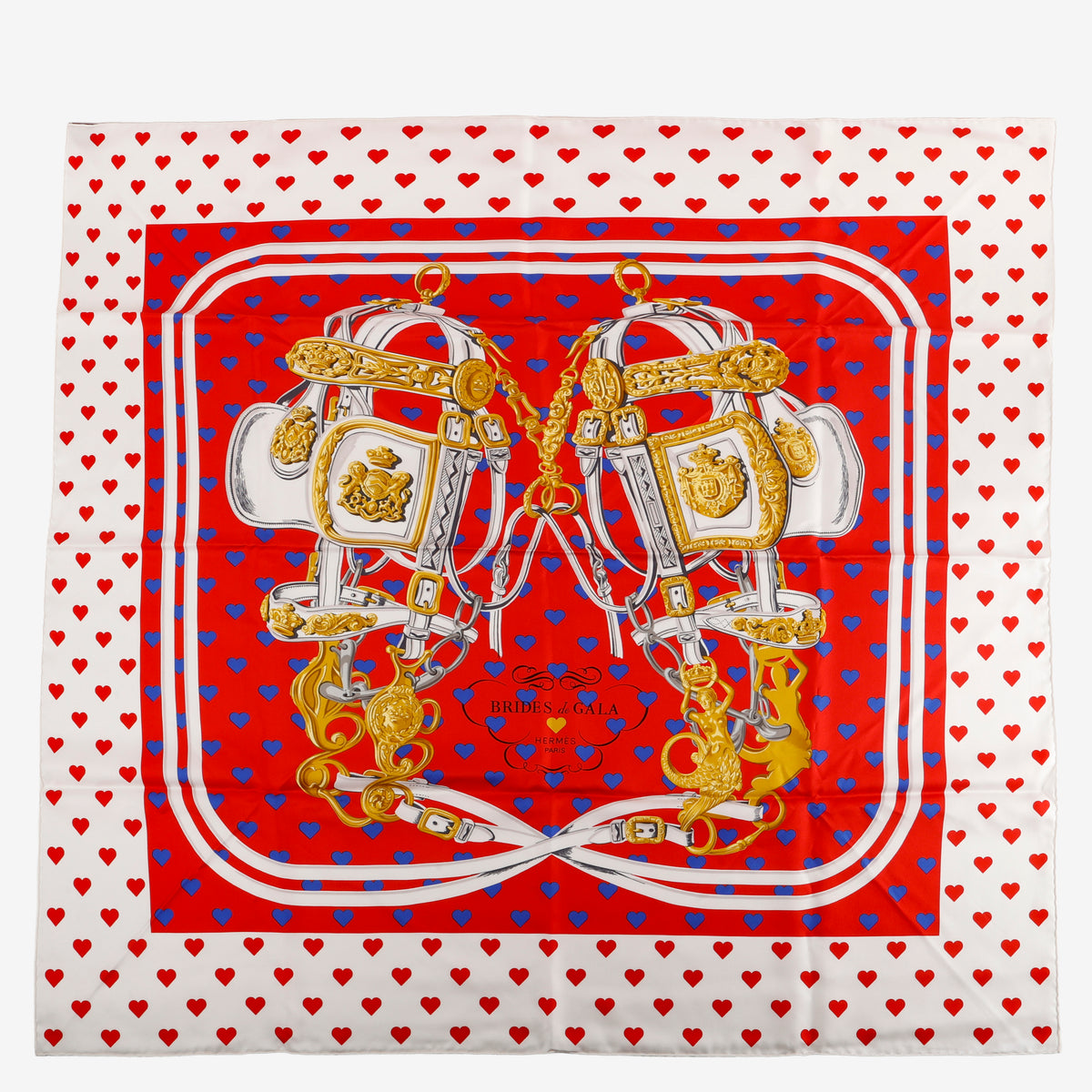 "Brides de Gala Love Red" 90cm Silk Scarf