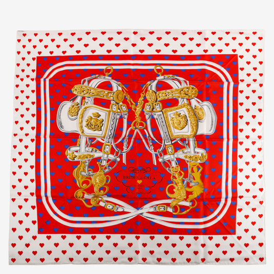 "Brides de Gala Love Red" 90cm Silk Scarf
