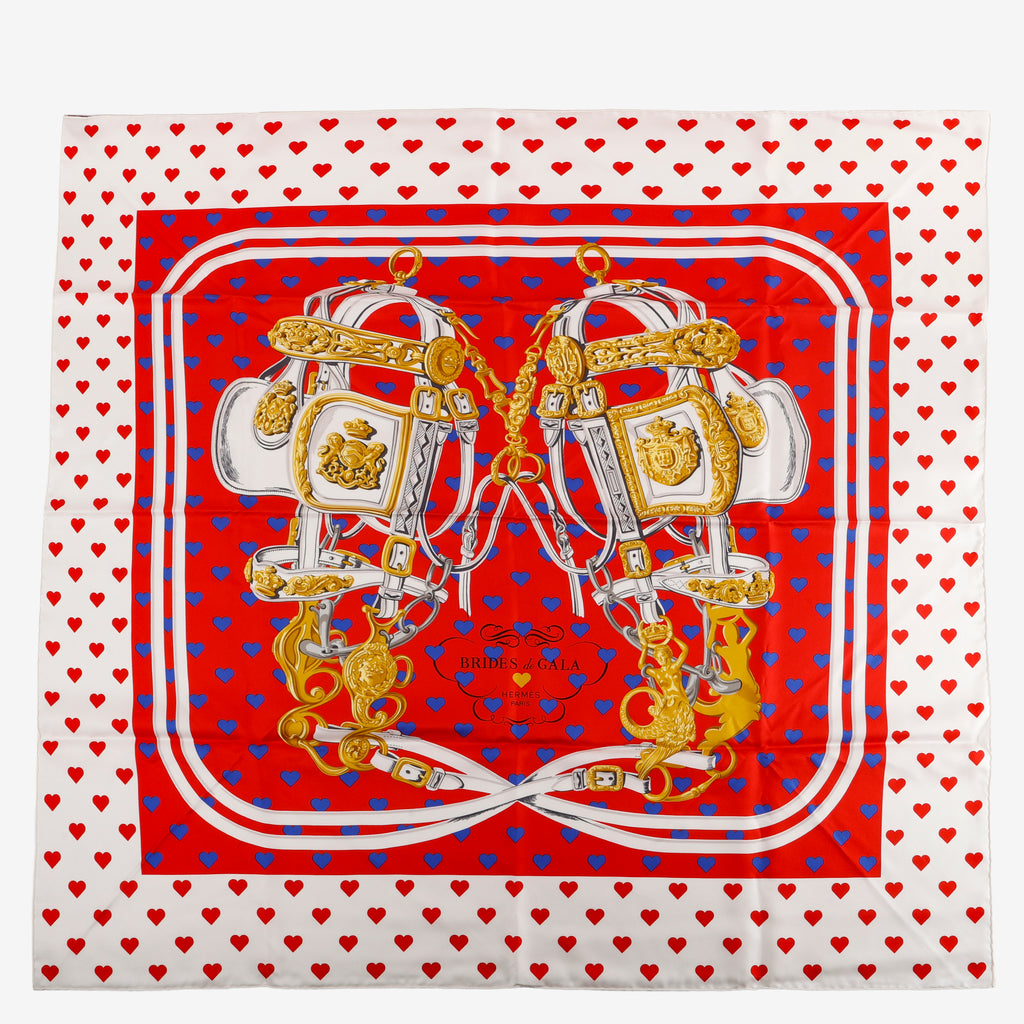 "Brides de Gala Love Red" 90cm Silk Scarf