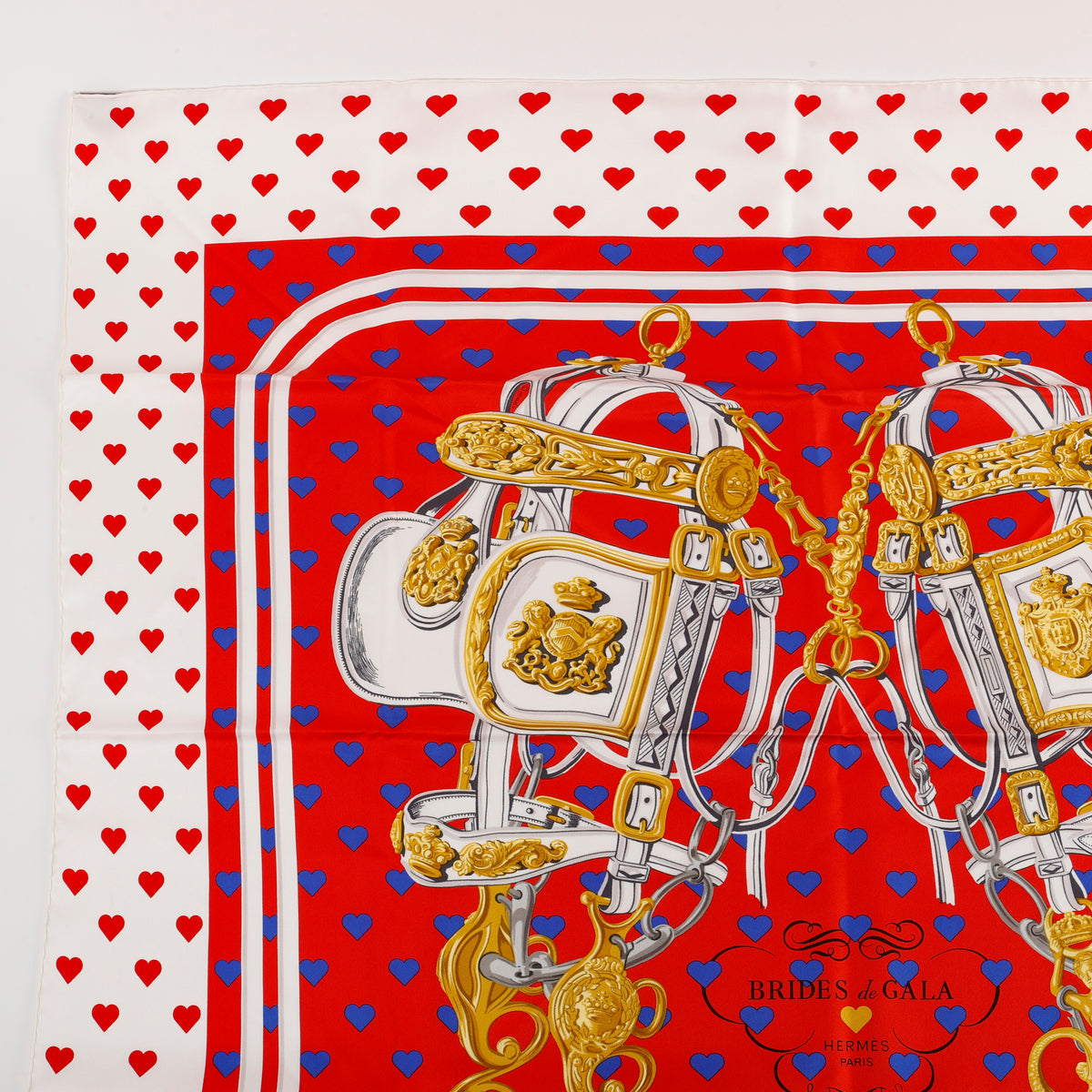 "Brides de Gala Love Red" 90cm Silk Scarf