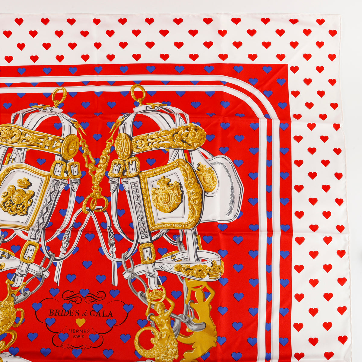 "Brides de Gala Love Red" 90cm Silk Scarf