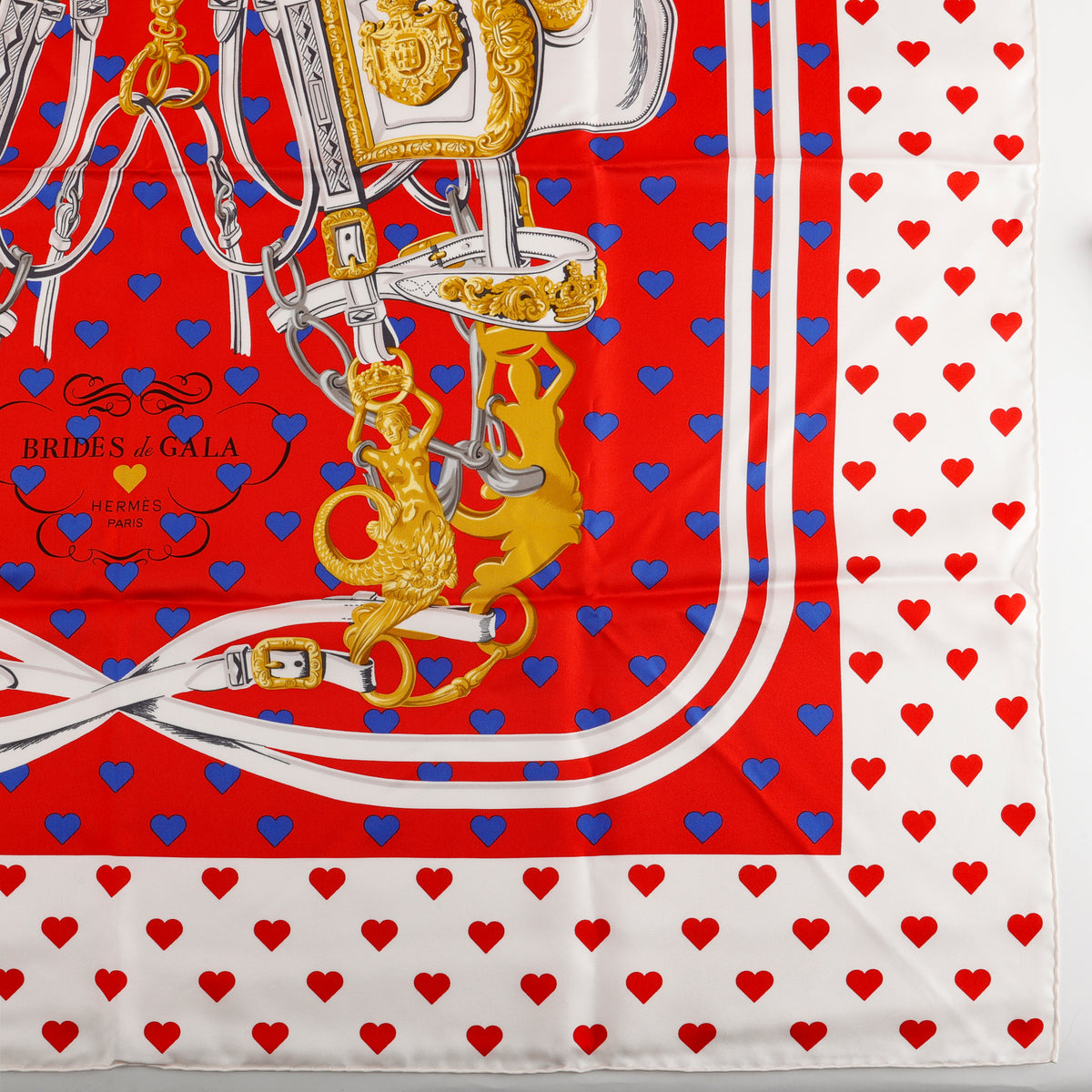 "Brides de Gala Love Red" 90cm Silk Scarf