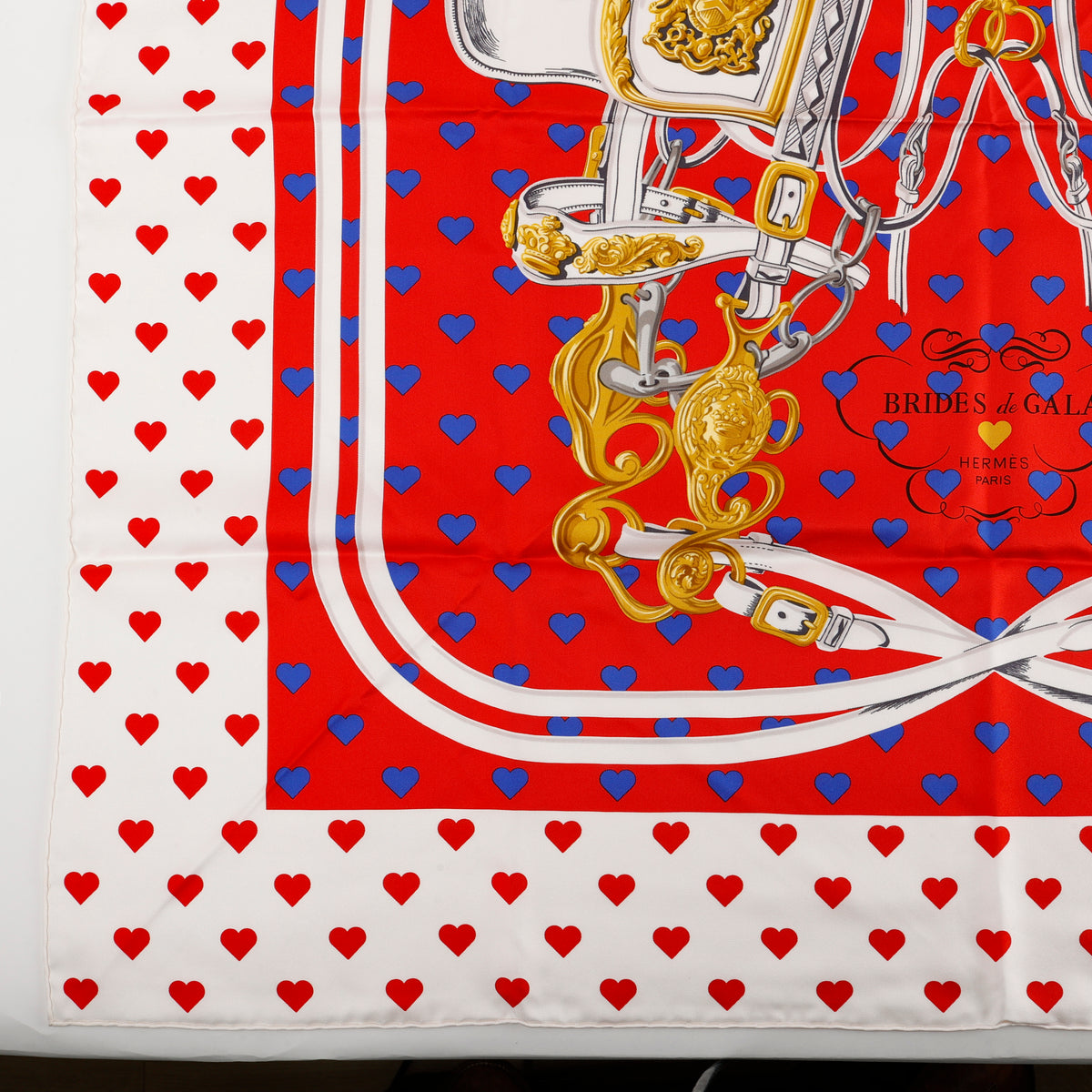 "Brides de Gala Love Red" 90cm Silk Scarf