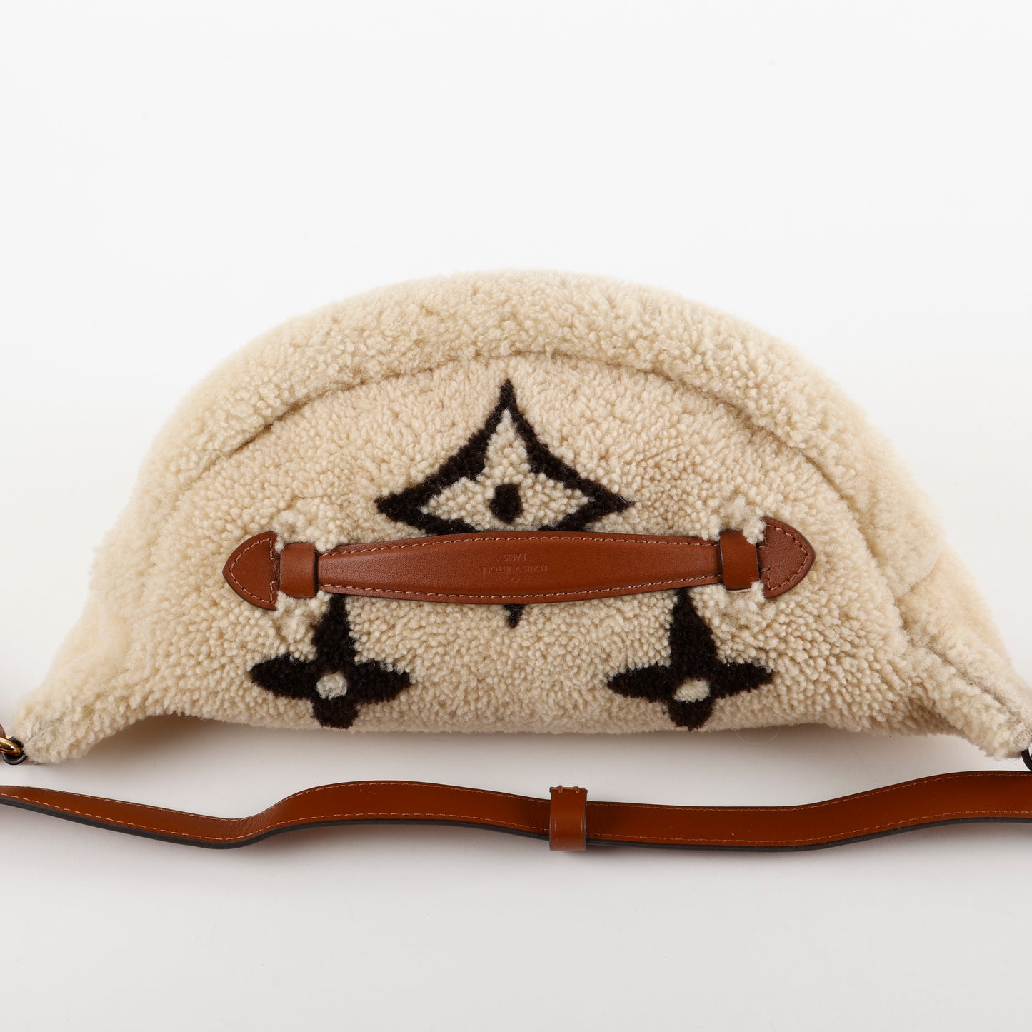 Teddy Bumbag, Brown/Beige Shearling