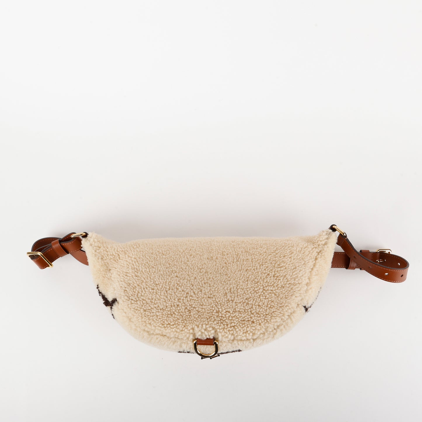 Teddy Bumbag, Brown/Beige Shearling