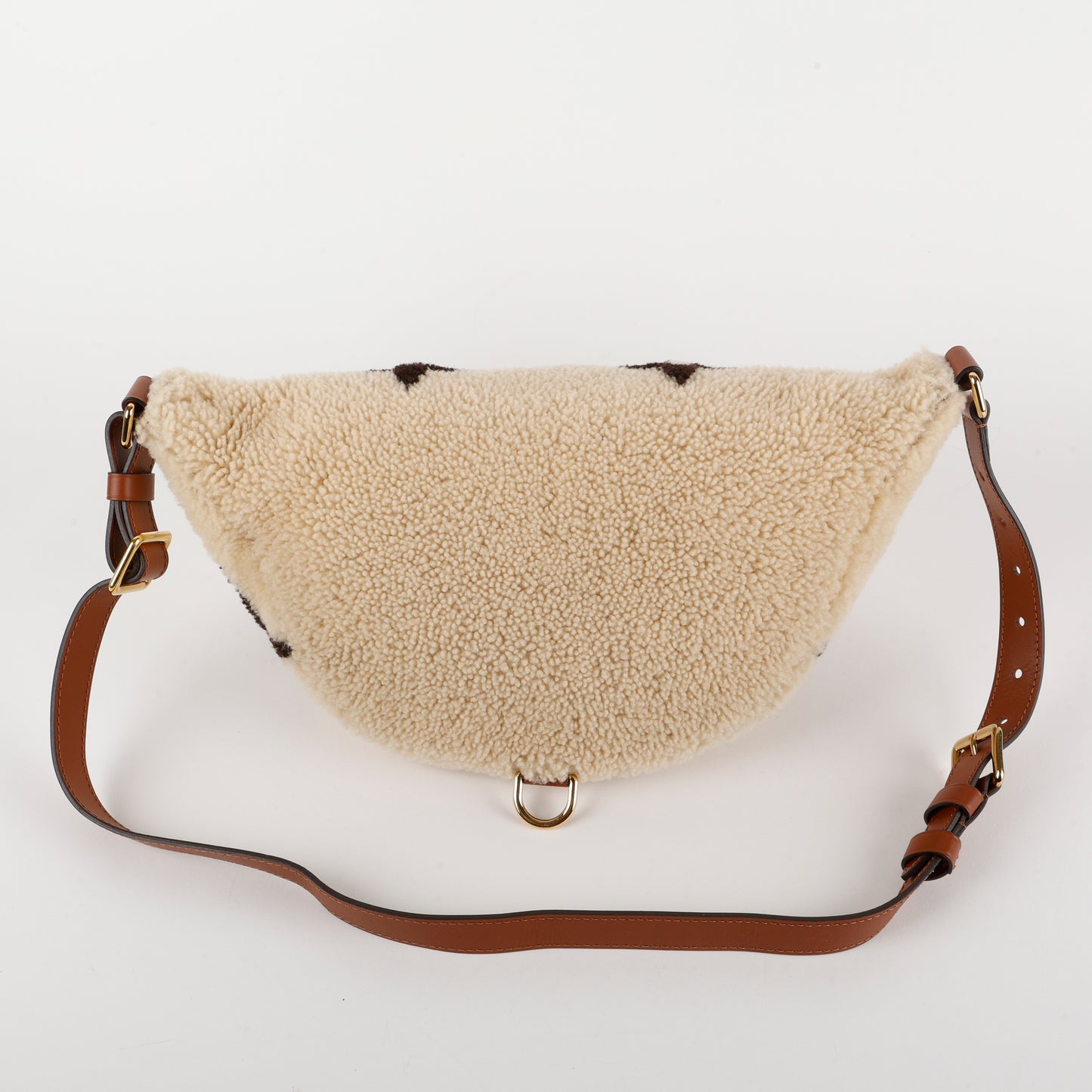 Teddy Bumbag, Brown/Beige Shearling