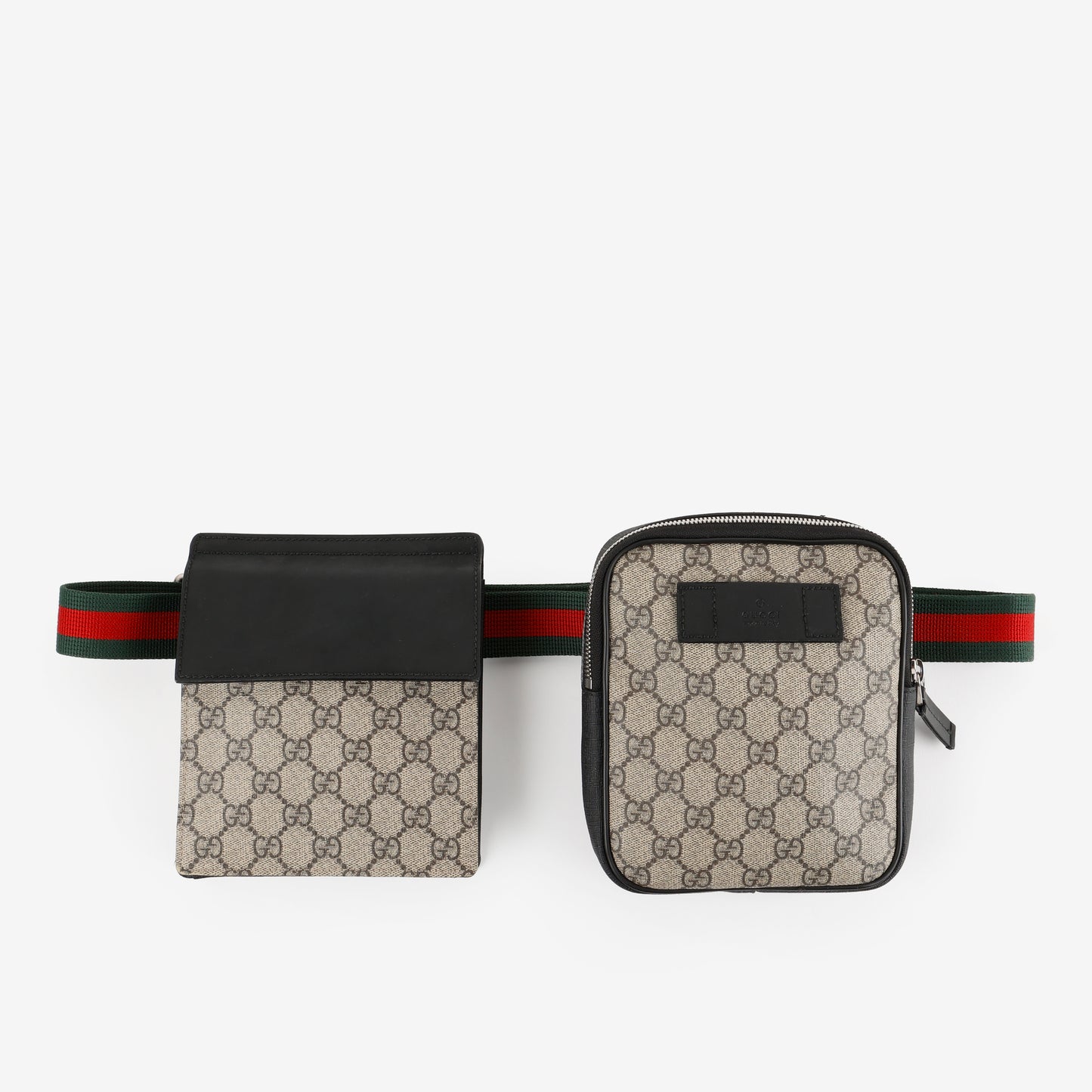 Double Pocket Belt Bag, Canvas/Black