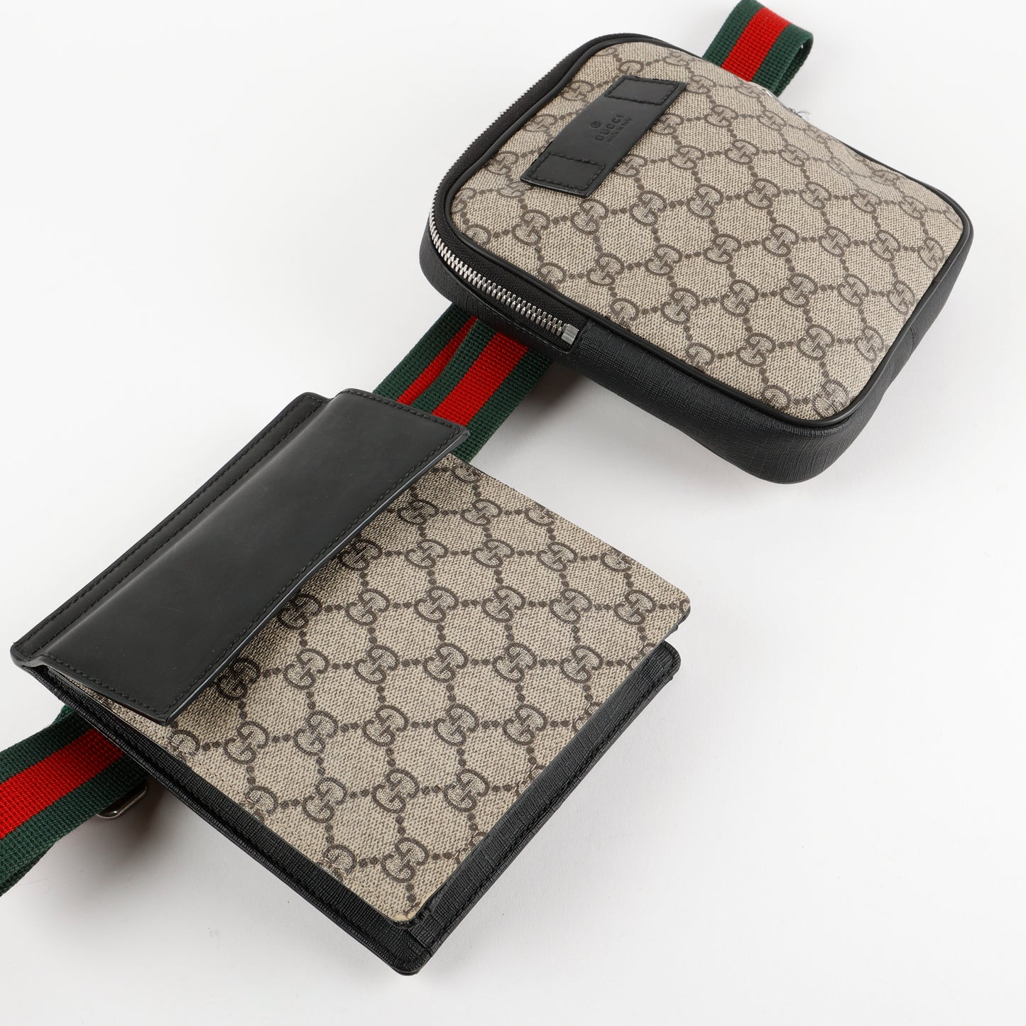 Double Pocket Belt Bag, Canvas/Black