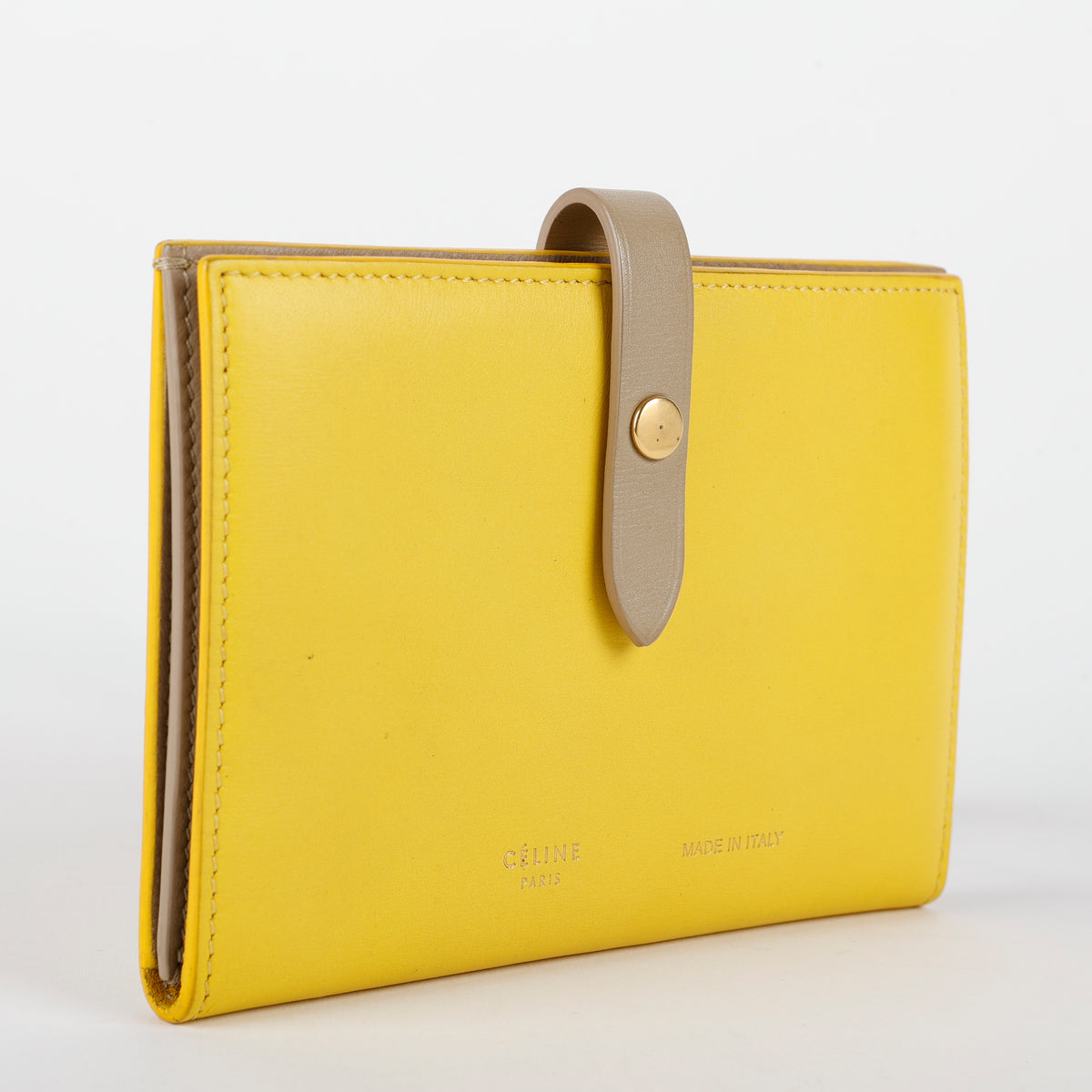 Medium Strap Wallet, Yellow/Taupe