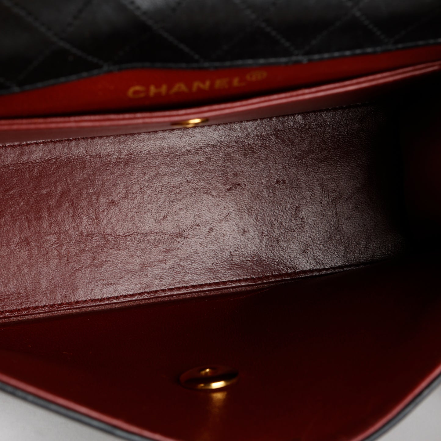 Trapezoid Flap Bag, Black Lambskin