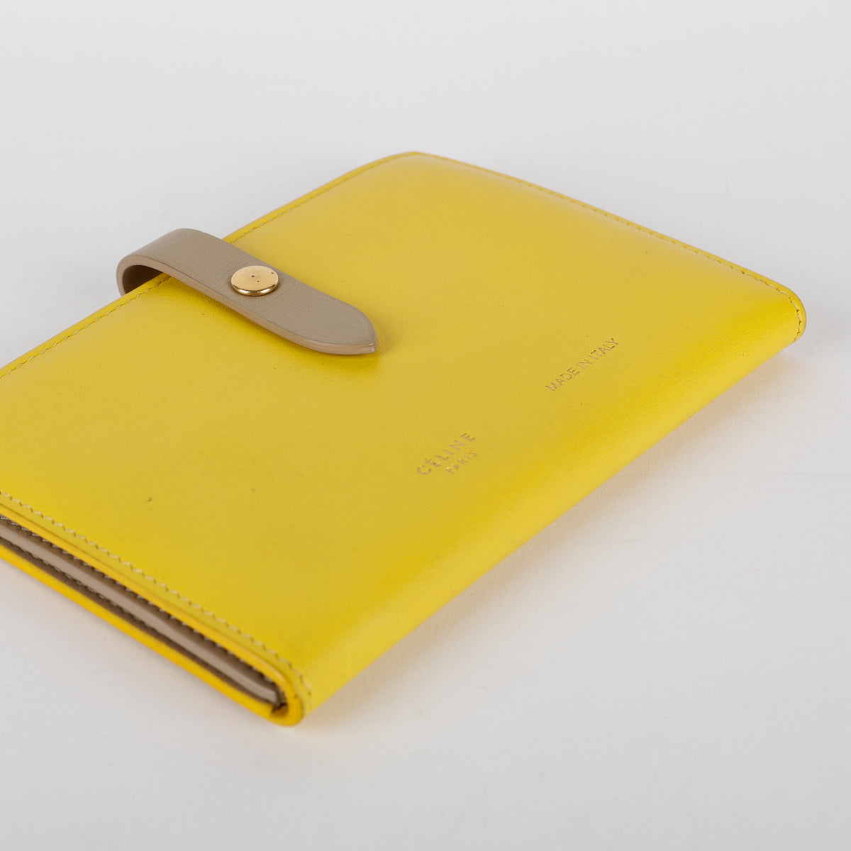 Medium Strap Wallet, Yellow/Taupe