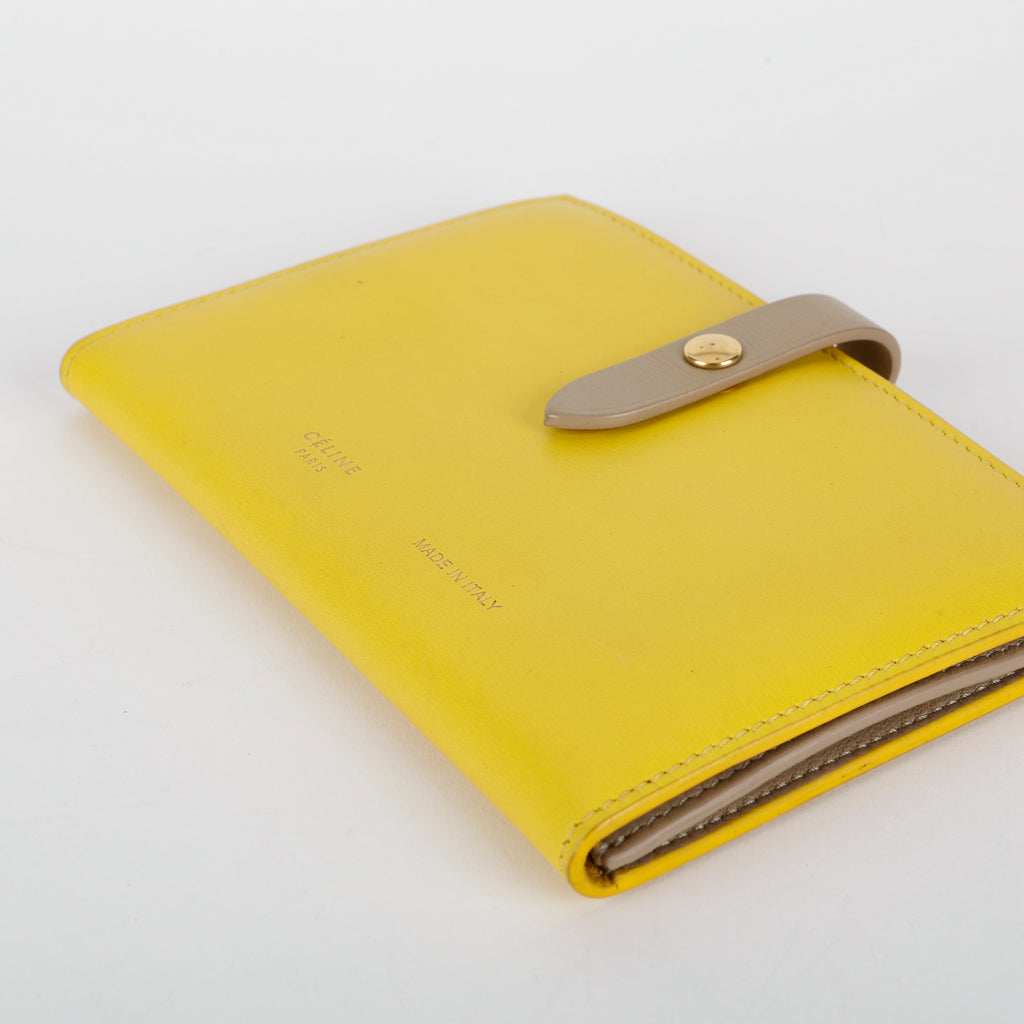 Medium Strap Wallet, Yellow/Taupe