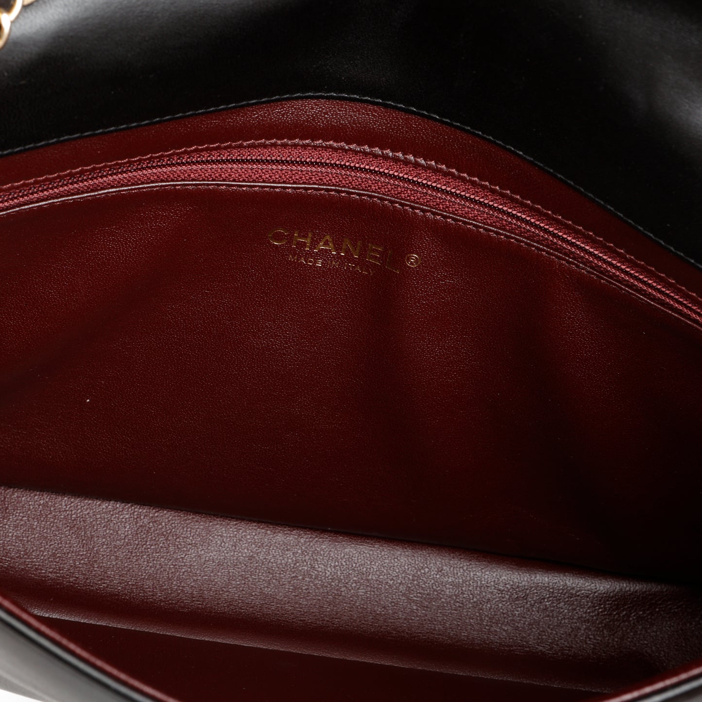 Single Flap Double Chain Bag, Black
