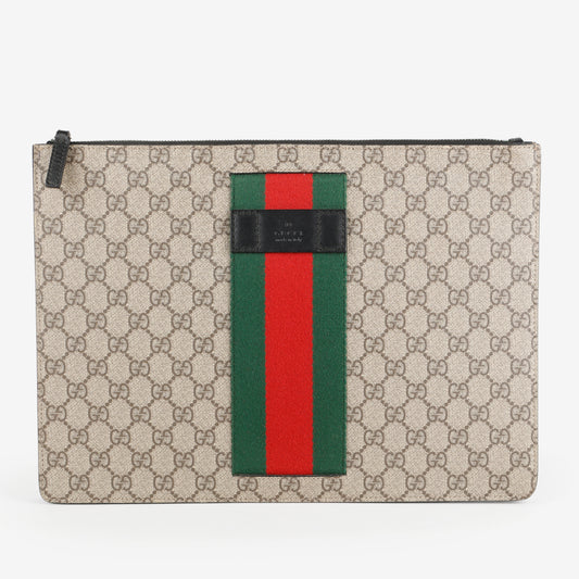 Supreme Coated Canvas Zipped Clutch, (missing strap)