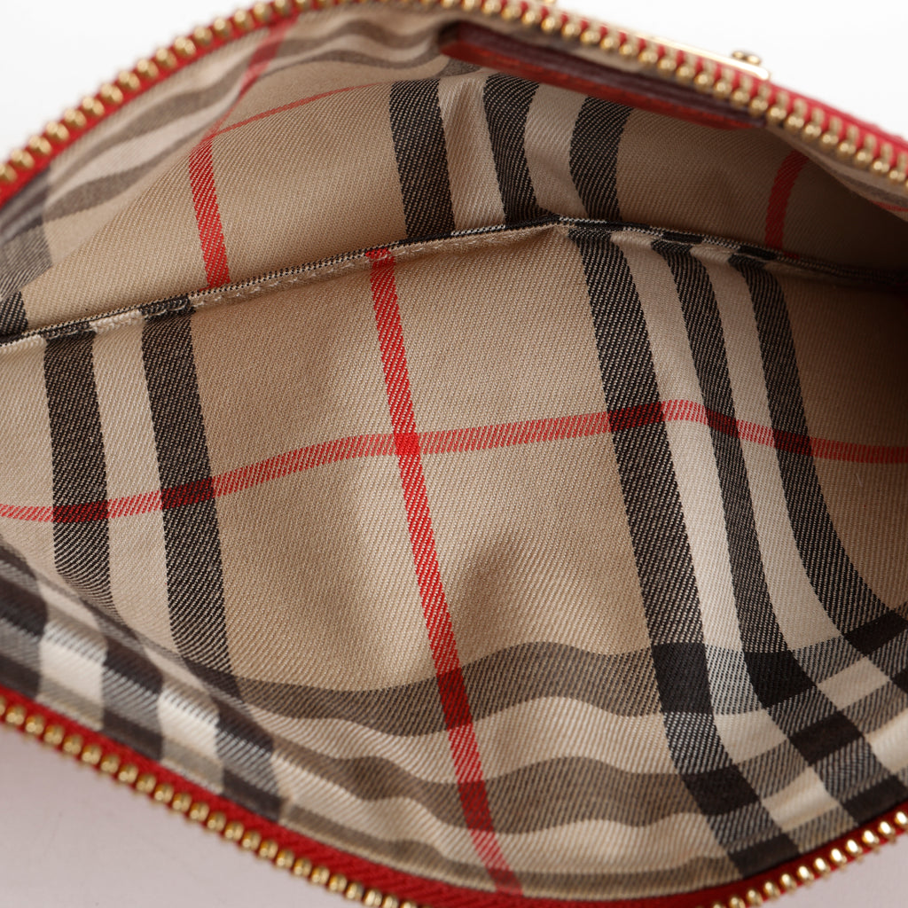 Adeline Fold Over Wristlet Clutch, Red Calfskin