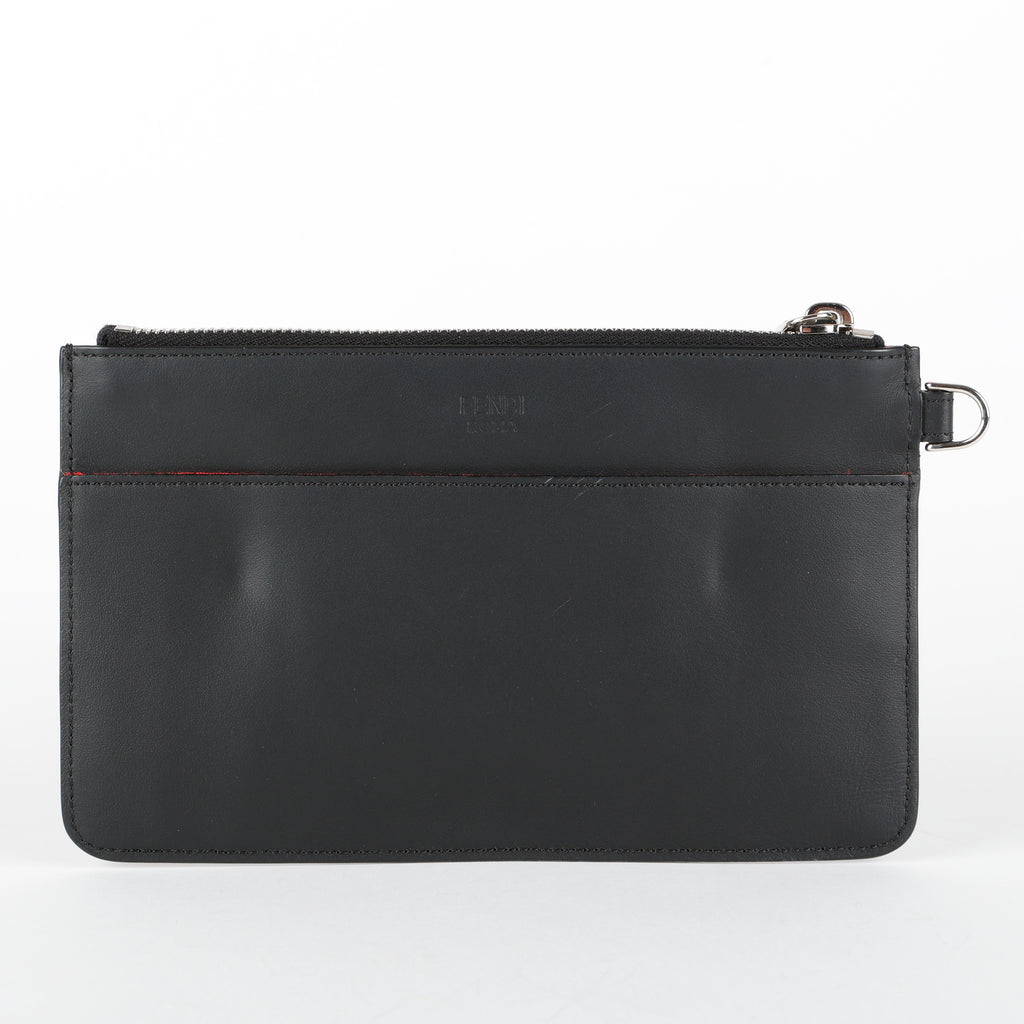 Small Elite Monster Eyes Pouch, Black/White/Silver