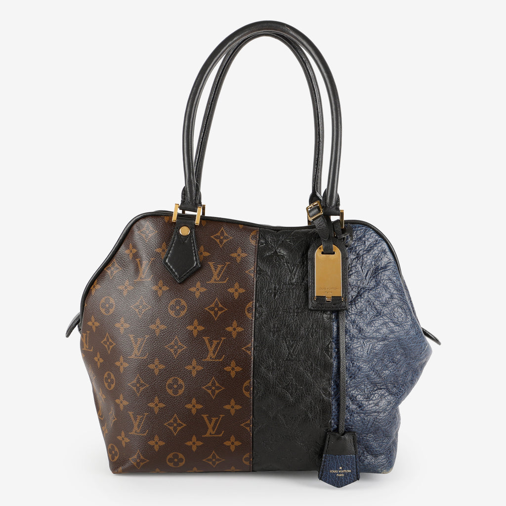 Marine Blocks Tote, Monogram Ostrich