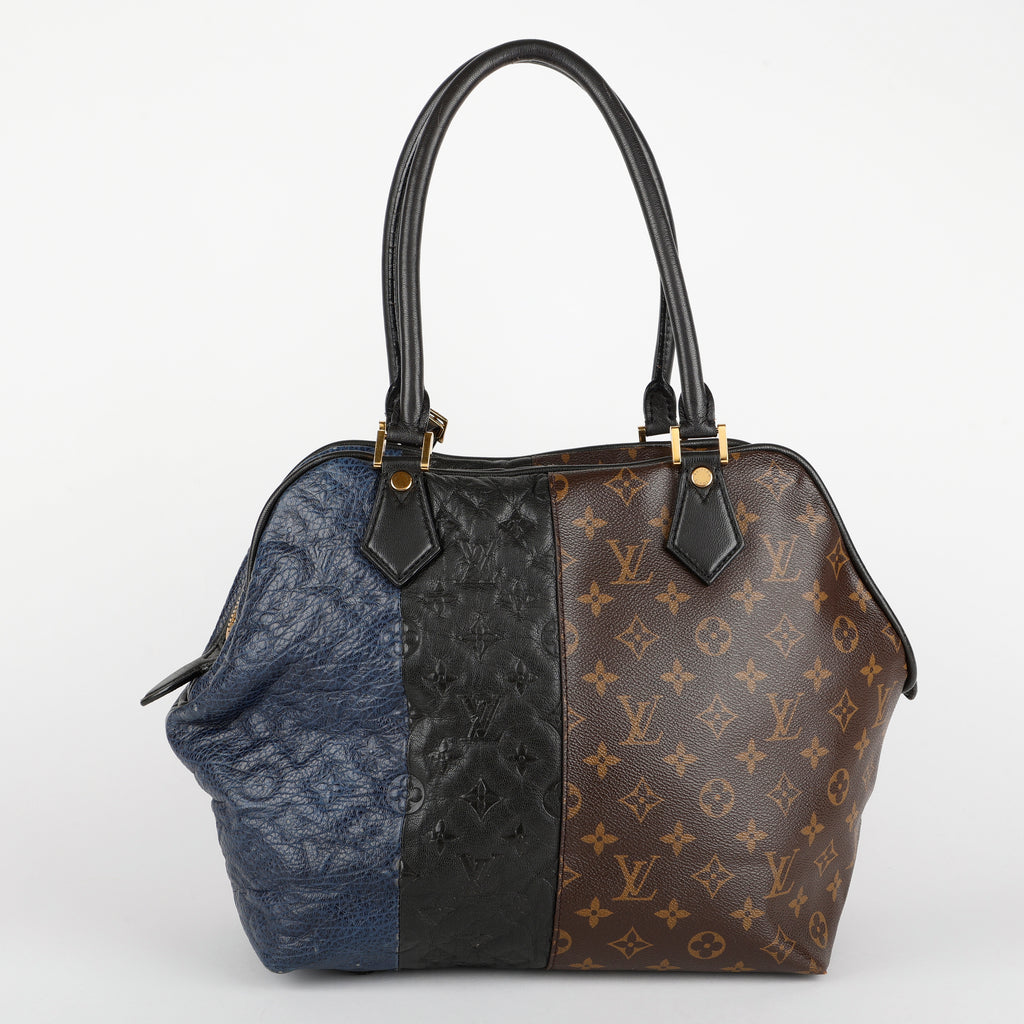 Marine Blocks Tote, Monogram Ostrich
