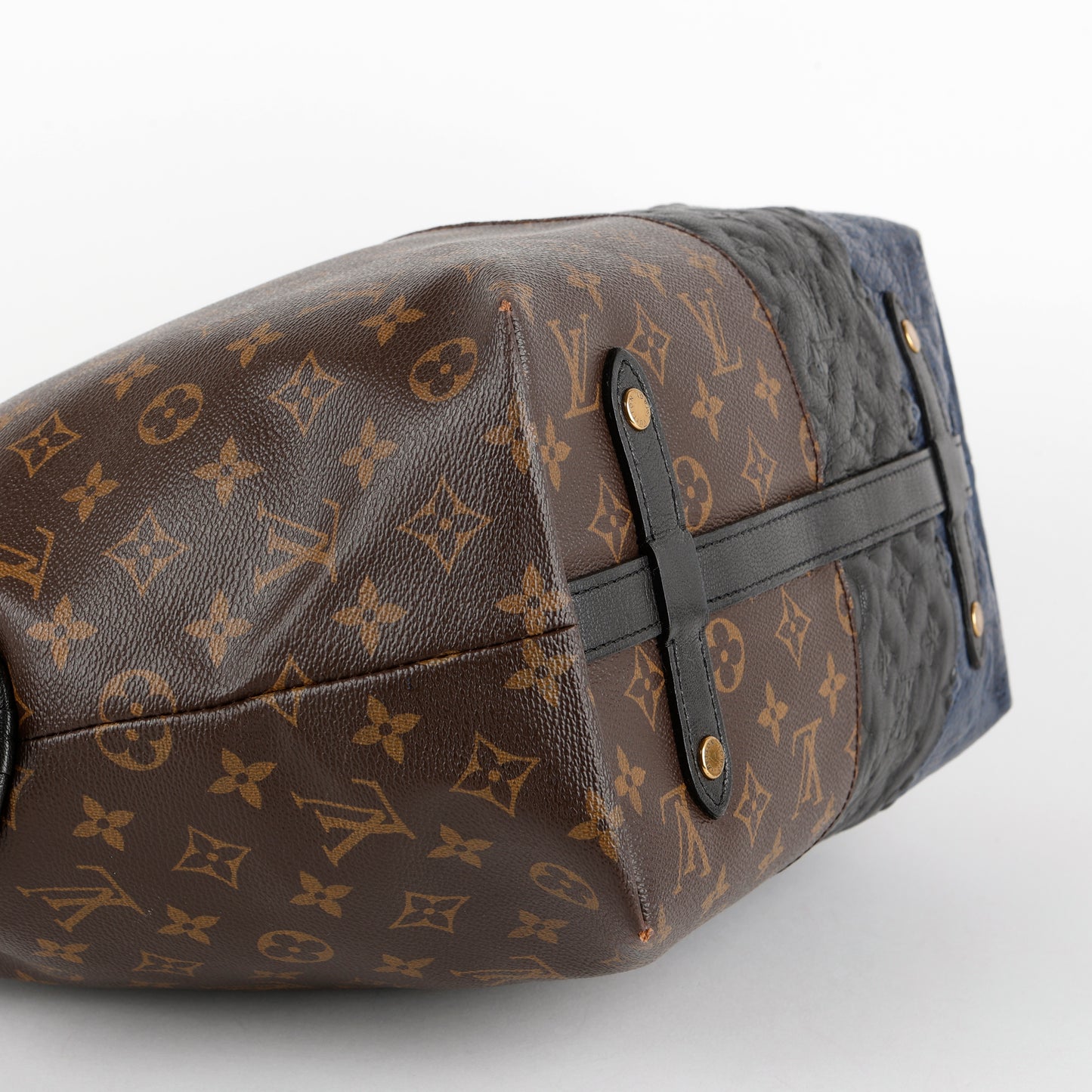 Marine Blocks Tote, Monogram Ostrich