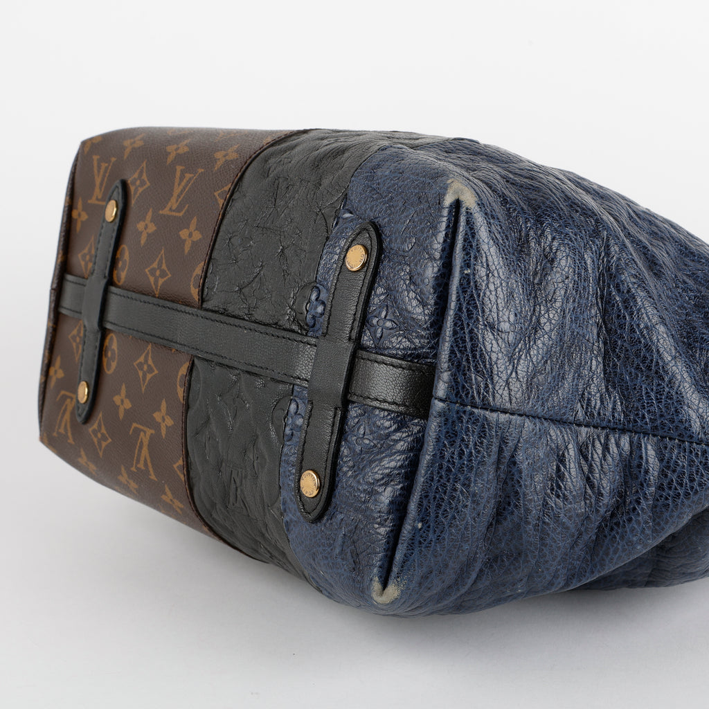 Marine Blocks Tote, Monogram Ostrich