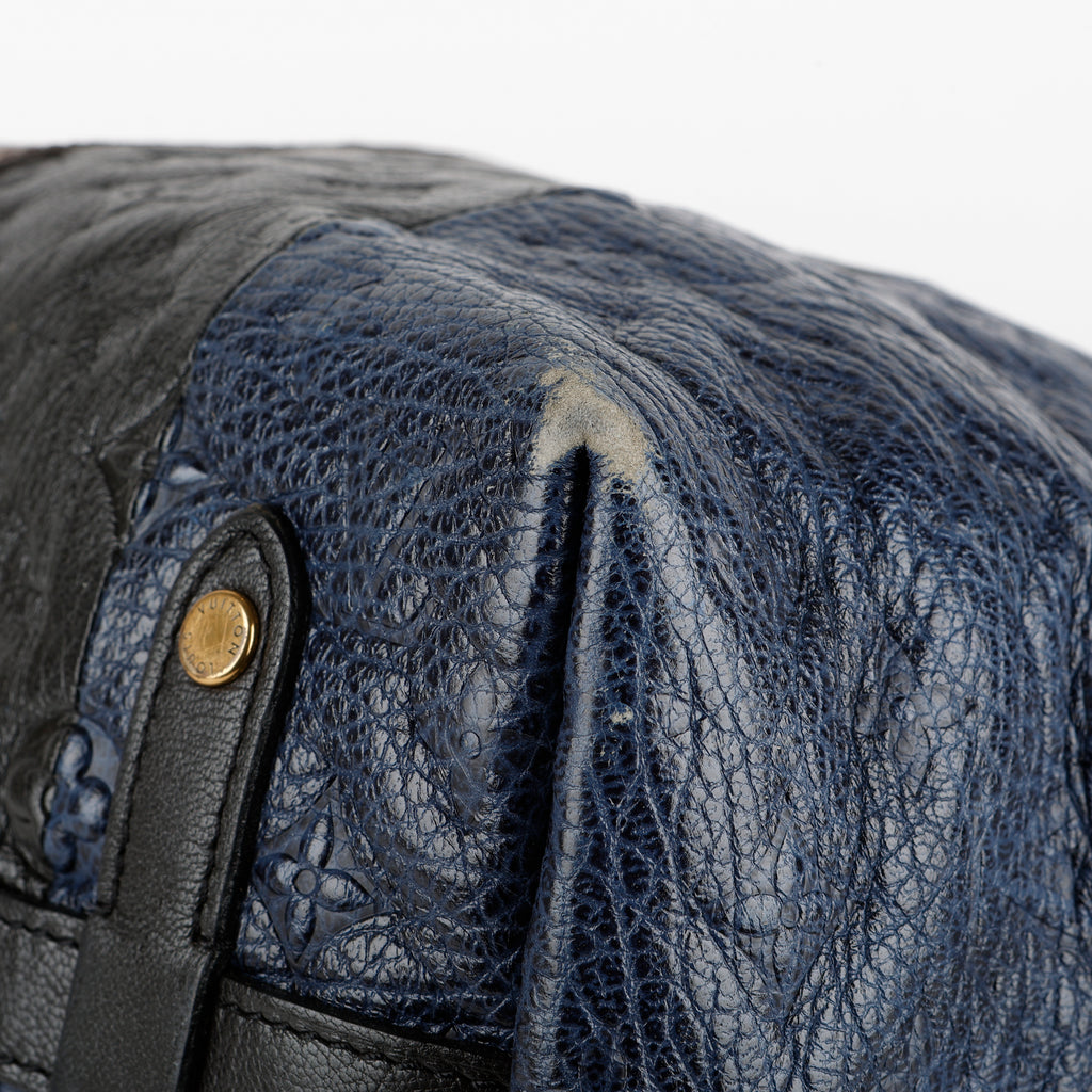 Marine Blocks Tote, Monogram Ostrich