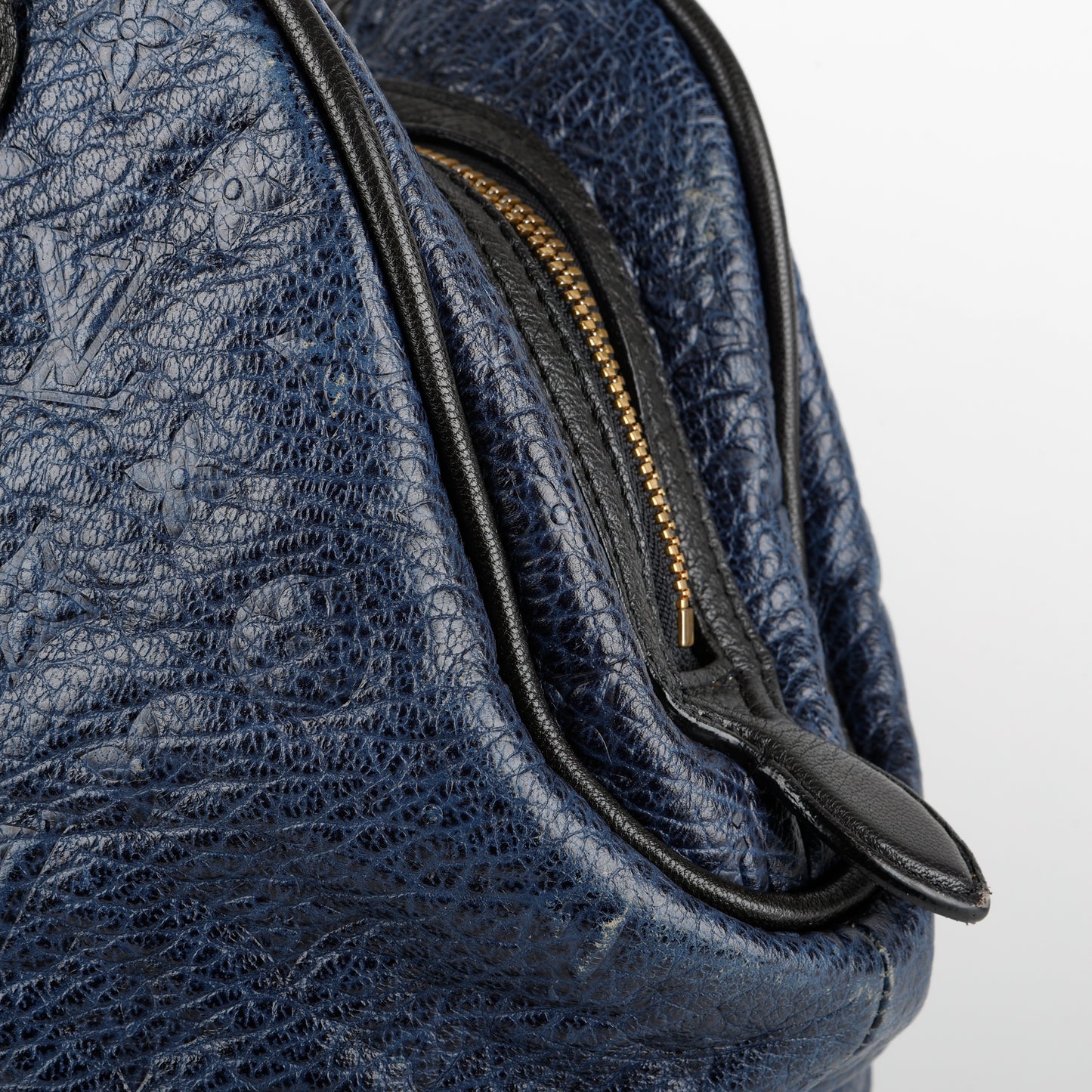 Marine Blocks Tote, Monogram Ostrich