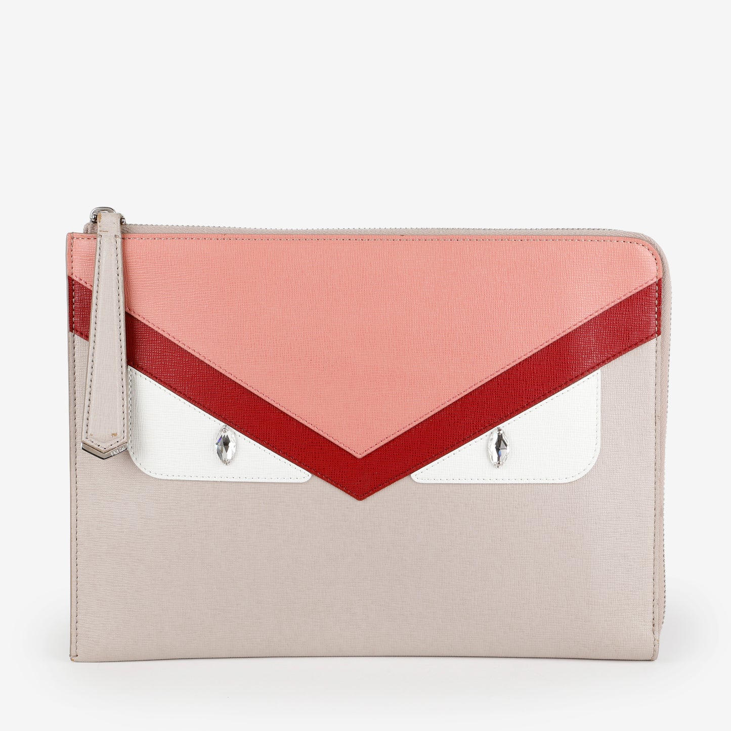 Monster Zip Pouch, Pink/Red/Taupe