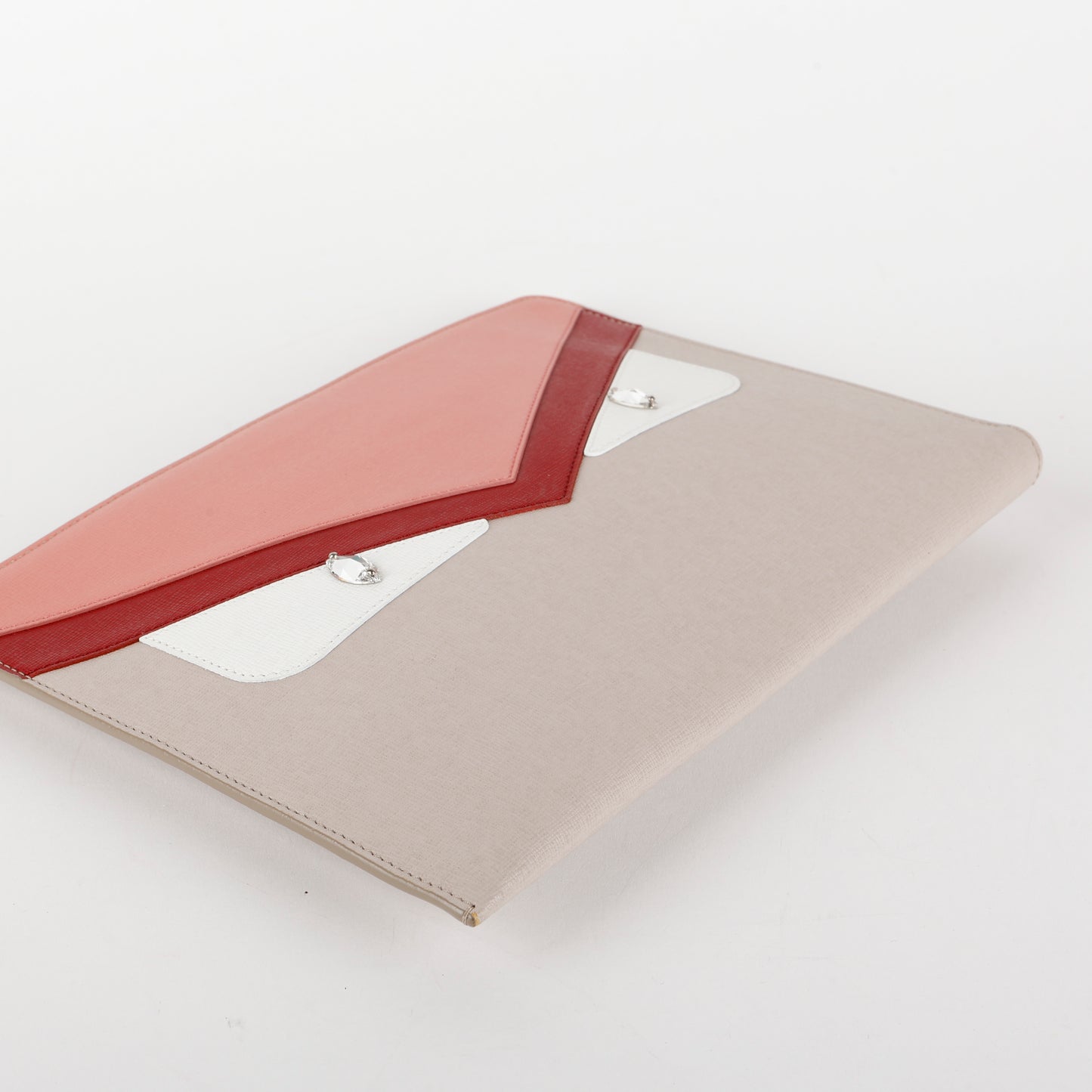 Monster Zip Pouch, Pink/Red/Taupe