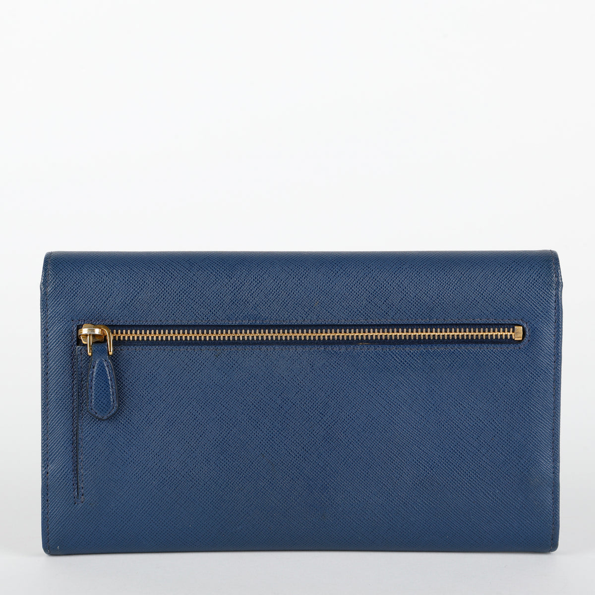 Large Metal Bar Continental Wallet, Navy