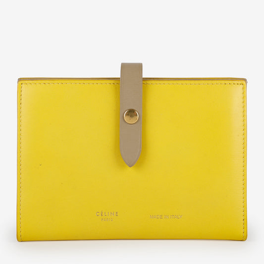 Medium Strap Wallet, Yellow/Taupe