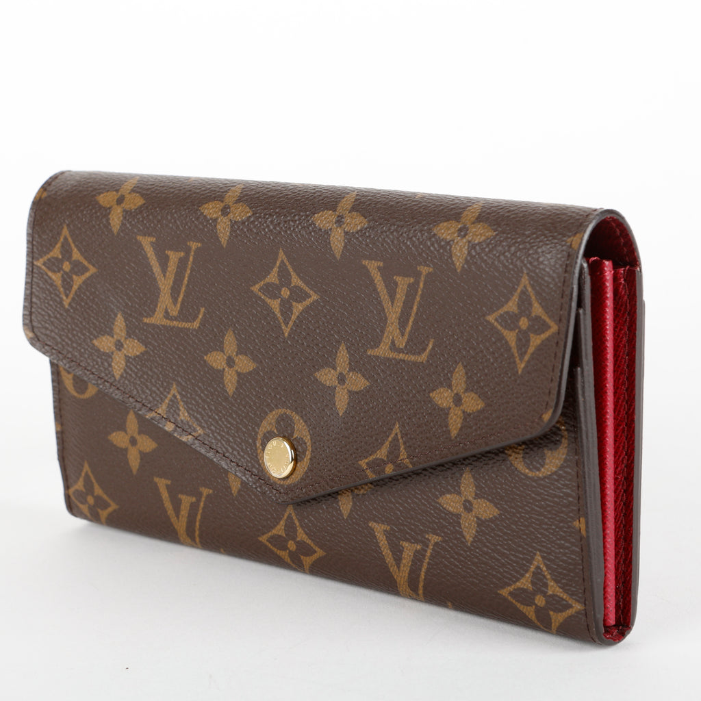 Sarah Wallet, Monogram/Fuchsia