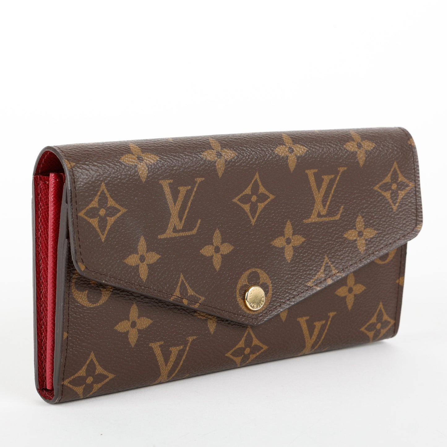 Sarah Wallet, Monogram/Fuchsia