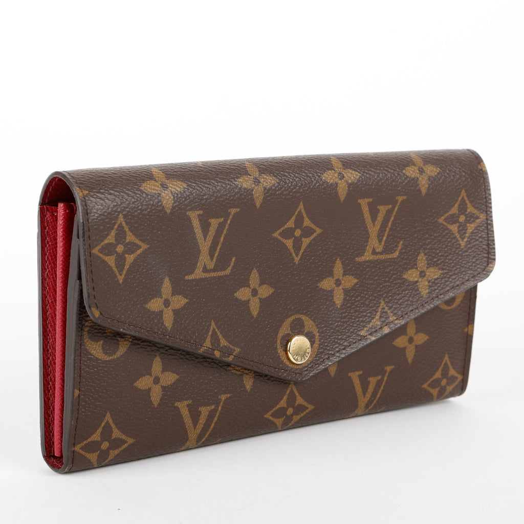 Sarah Wallet, Monogram/Fuchsia