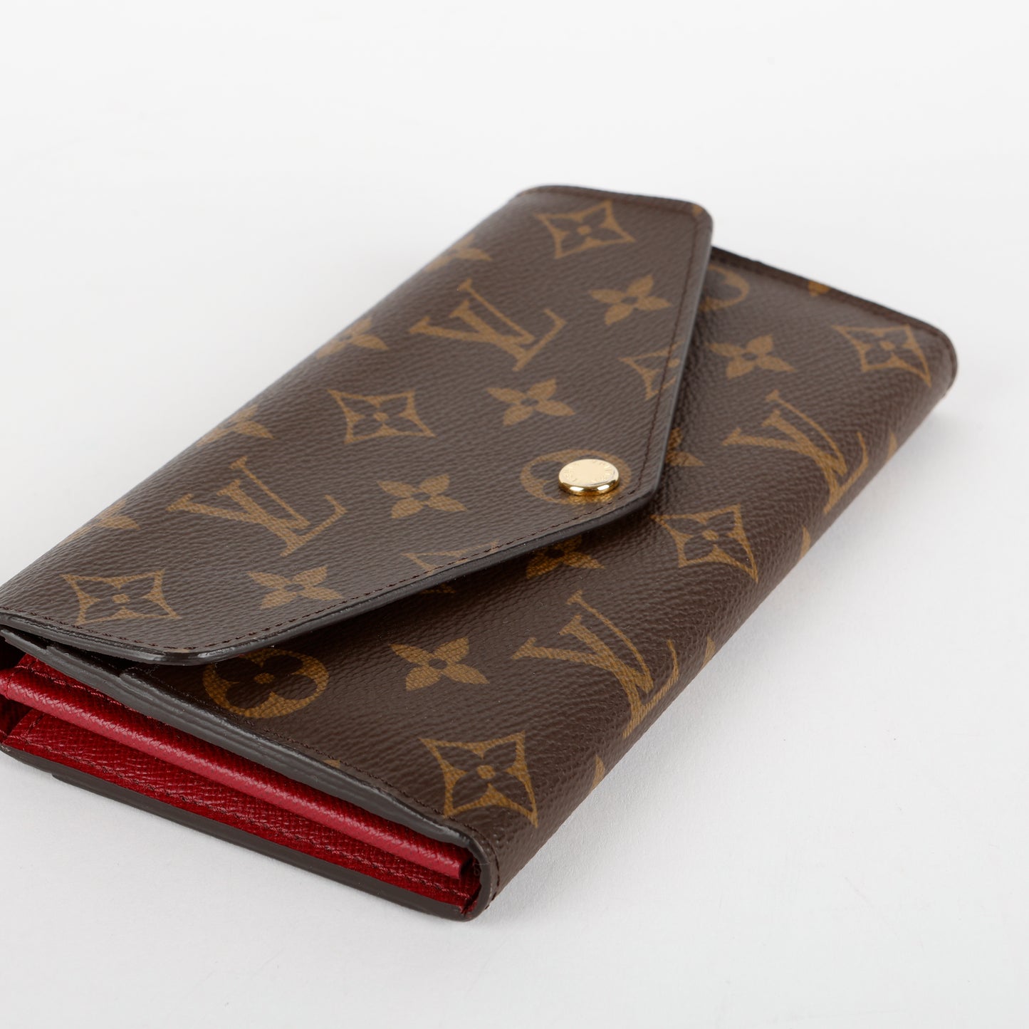 Sarah Wallet, Monogram/Fuchsia