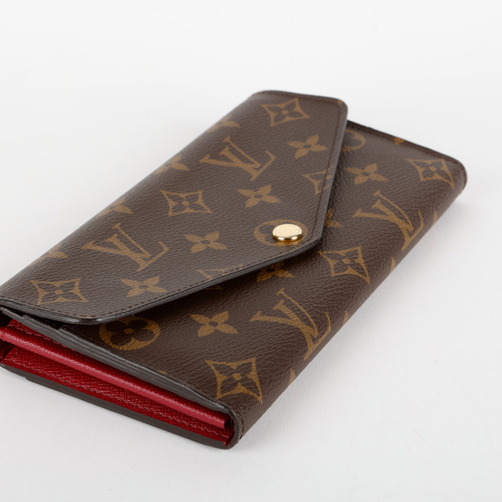 Sarah Wallet, Monogram/Fuchsia
